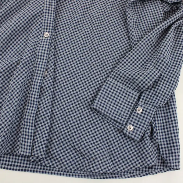 Krazy Kat Women's 3X Blue Gingham Long Sleeve Button-Up Shirt