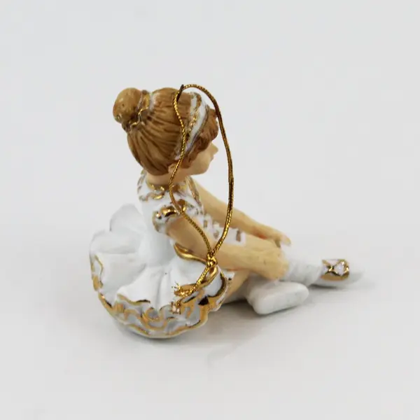 Rare Vintage 80s Little Girl Ballerina Ceramic Figurine Christmas Ornament 3"