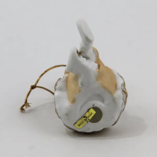 Rare Vintage 80s Little Girl Ballerina Ceramic Figurine Christmas Ornament 3"