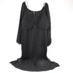 Terra & Sky Black Sweetheart Pleated Midi Dress Women's Plus 3X