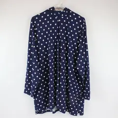 Lands' End Women's Navy White Polka Dot 1/4 Zip Athletic Top 3X