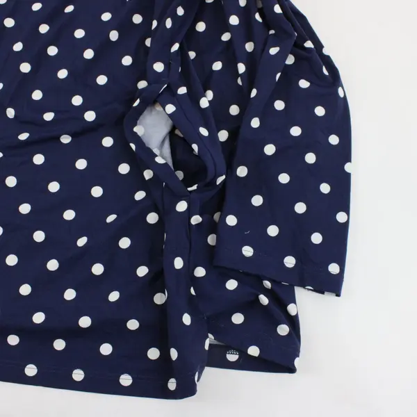 Lands' End Women's Navy White Polka Dot 1/4 Zip Athletic Top 3X