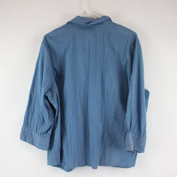Fred David M2U300H Women's 3X Plus Blue Embroidered Shimmery Blouse