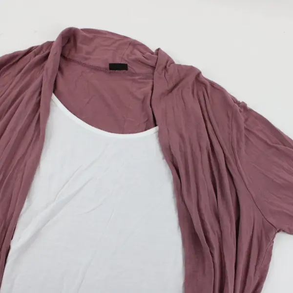 Lascana for Venus Muted Purple/Pink Asymmetrical Cardigan W/ Faux White Shirt XL