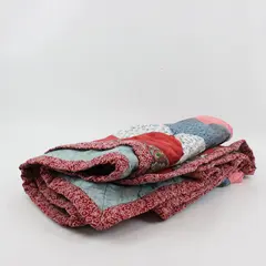 Handmade Red White Blue Patriotic Americana Quilt 66 x 70"