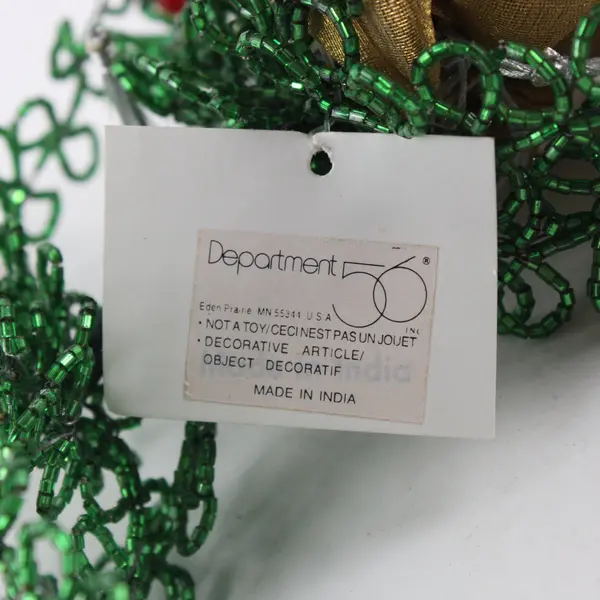 Set of 2 Department 56 Vintage Wire Beaded Christmas Trees