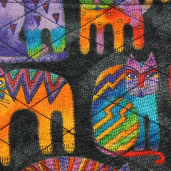 Laurel Burch Feline Family Cat Zip Wristlet Makeup Pouch 8x5