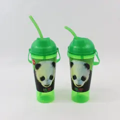 Lot of 2 San Diego Zoo Safari Park Panda Bear Souvenir Cups w/ Lids & Straws