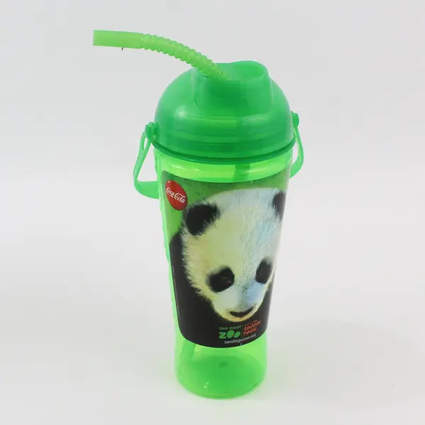 Lot of 2 San Diego Zoo Safari Park Panda Bear Souvenir Cups w/ Lids & Straws