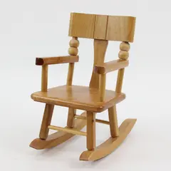 Vintage Strombecker Wooden Dollhouse Rocking Chair 6-3/4 Inch