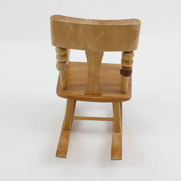 Vintage Strombecker Wooden Dollhouse Rocking Chair 6-3/4 Inch