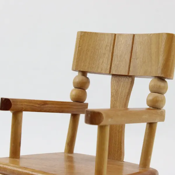 Vintage Strombecker Wooden Dollhouse Rocking Chair 6-3/4 Inch
