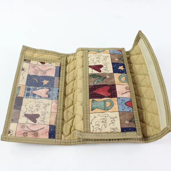 Vanessa Women's Quilted Patchwork Wallet Brown Multicolor Textured