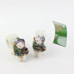 Lot of 2 Holiday Collection C1096 Snowman Napkin Rings