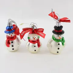 Waterford Holiday Heirlooms Set of 3 Snowmen Ornaments With Tag Good 