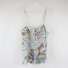 Maeve by Anthropologie Blue Italian Coast Silk Cami Top Women's 8