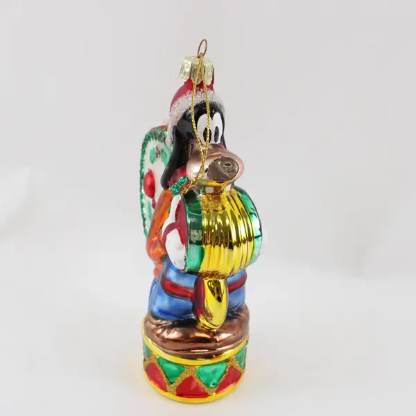 VTG Walt Disney Classics Santa's Best Goofy Blown Glass Ornament 6.5"