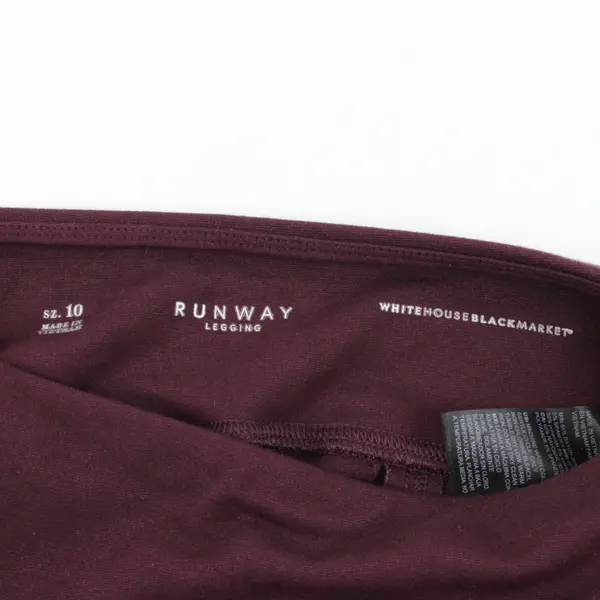 White House Black Market Runway Legging Women Size 10 High Waisted Maroon 