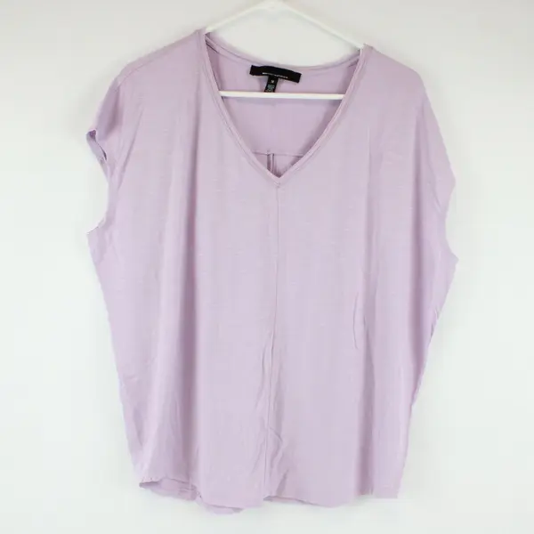 White House Black Market Lilac V-Neck T-Shirt Women's Top Size Medium