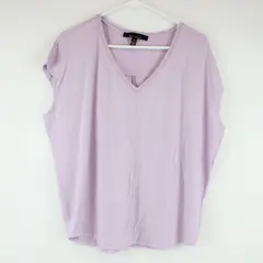 White House Black Market Lilac V-Neck T-Shirt Women's Top Size Medium