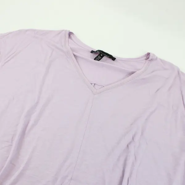 White House Black Market Lilac V-Neck T-Shirt Women's Top Size Medium