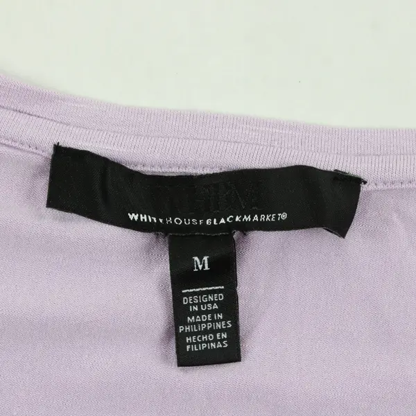 White House Black Market Lilac V-Neck T-Shirt Women's Top Size Medium