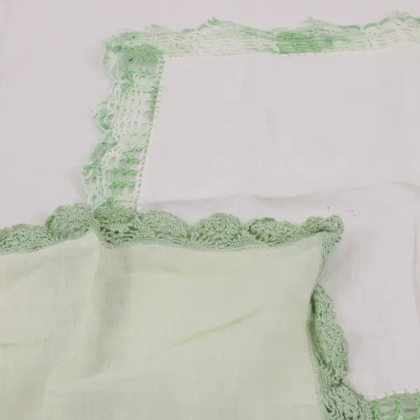 Lot of 8 Vintage Crochet Trim Handkerchiefs DIY Upcycling FLAWED