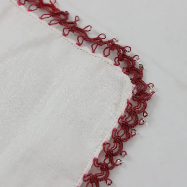 Lot of 8 Vintage Crochet Trim Handkerchiefs DIY Upcycling FLAWED