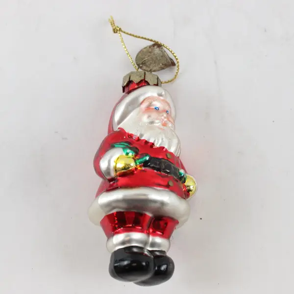 Vintage Thomas Pacconi Blown Glass Christmas Santa Ornament 3" Tall Good