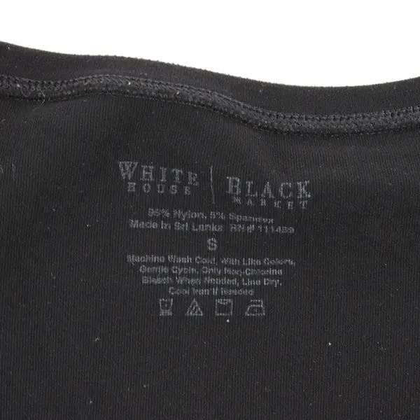 Women's White House Black Market Black Long Sleeve Round Neck Top S