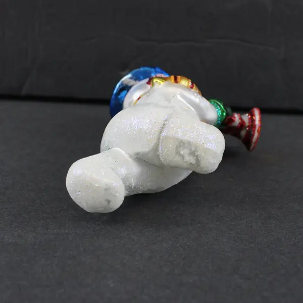 Christopher Radko Vintage Blown Glass Ornament On The Snow Beat Horn 5" Good