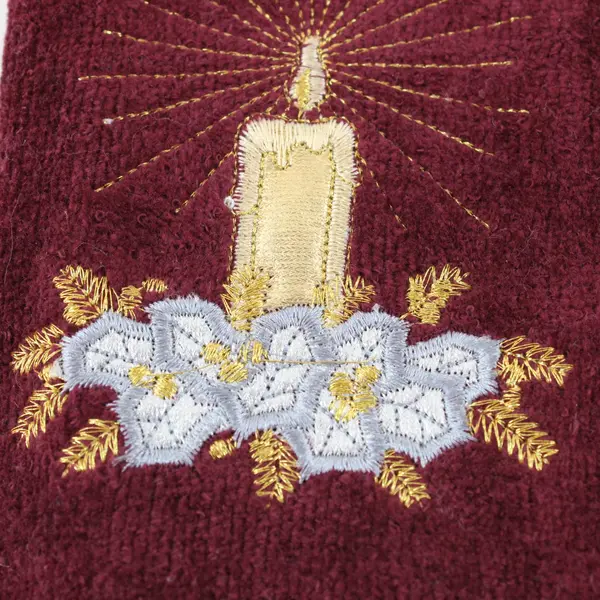 NWT Lot of 3 Trim A Home Christmas Candle Embroidered Fingertip Towels