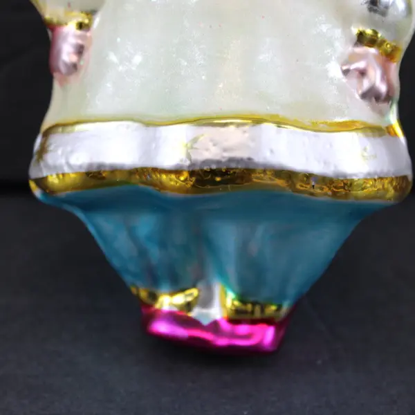 Christopher Radko Vintage Blown Glass Golden Haired Angel Gold Wings 5"