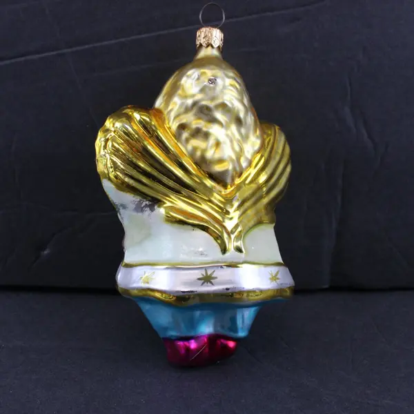Christopher Radko Vintage Blown Glass Golden Haired Angel Gold Wings 5"