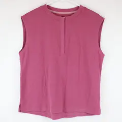 Title Nine Tank Top Medium Pink Snap Neck Ribbed Top 