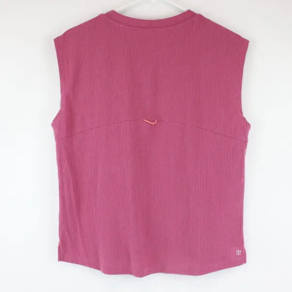 Title Nine Tank Top Medium Pink Snap Neck Ribbed Top 