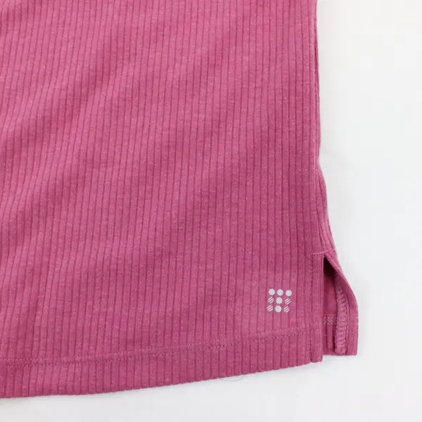 Title Nine Tank Top Medium Pink Snap Neck Ribbed Top 