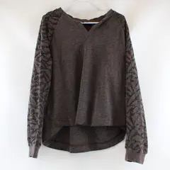 Democracy Women's XL Dark Brown Openwork Sleeve Sweater