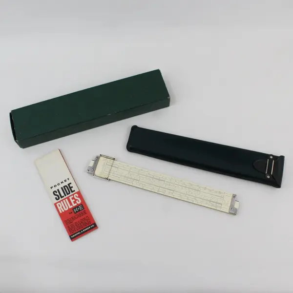Vintage K&E Keuffel Esser 4083-3 Log Duplex Vector Slide Rule Case and Box