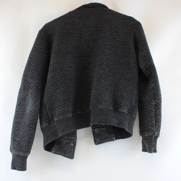 Marine Layer Women's XS Dark Gray Diamond Quilted Snap Button Jacket