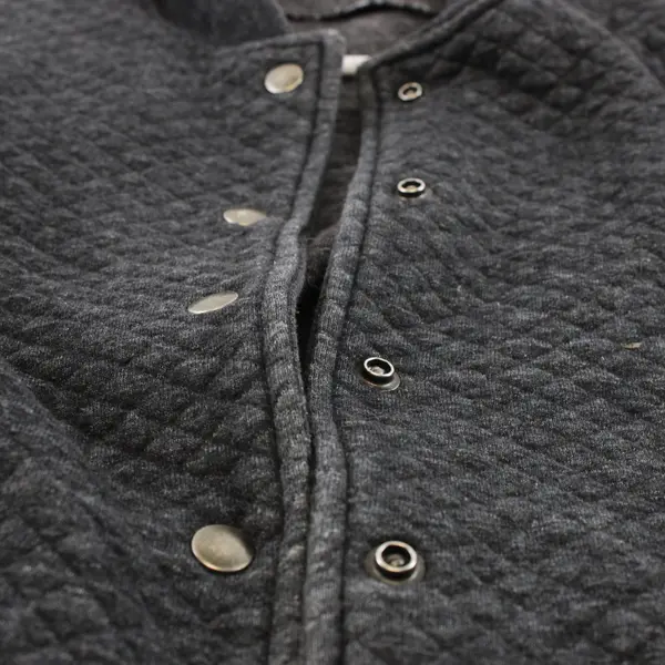 Marine Layer Women's XS Dark Gray Diamond Quilted Snap Button Jacket