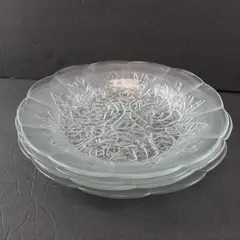 Set of 4 Vintage Pasari Crystal Livia Rose Coupe Soup Bowls 9"