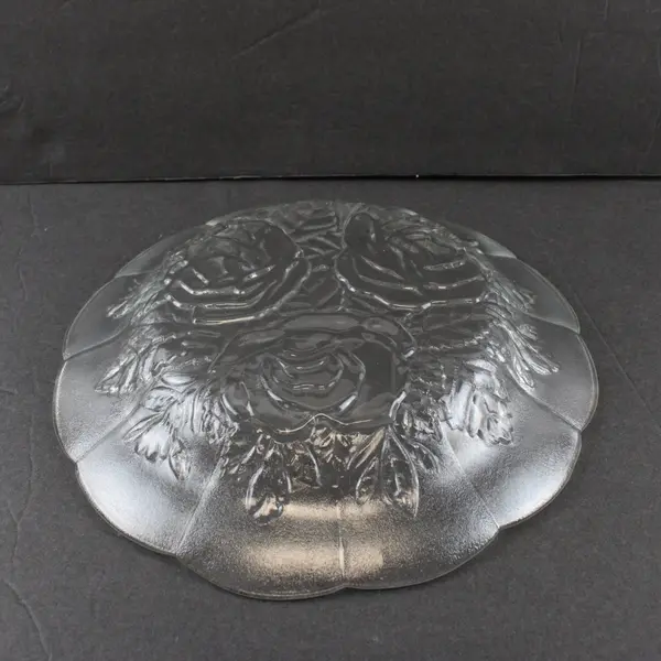 Set of 4 Vintage Pasari Crystal Livia Rose Coupe Soup Bowls 9"