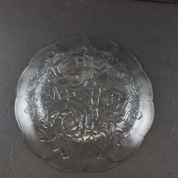 Set of 4 Vintage Pasari Crystal Livia Rose Coupe Soup Bowls 9"