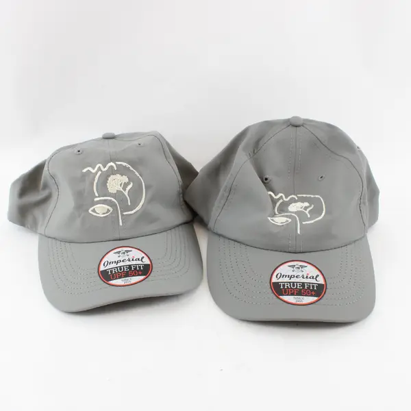 Lot of 2 Imperial True Fit Humble Spirit Lt Gray UPF 50+ Adjustable Hats LB0696