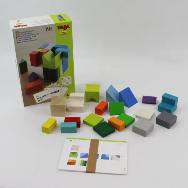 HABA 19-Piece 3D Wooden Stacking Block Game Made in Germany