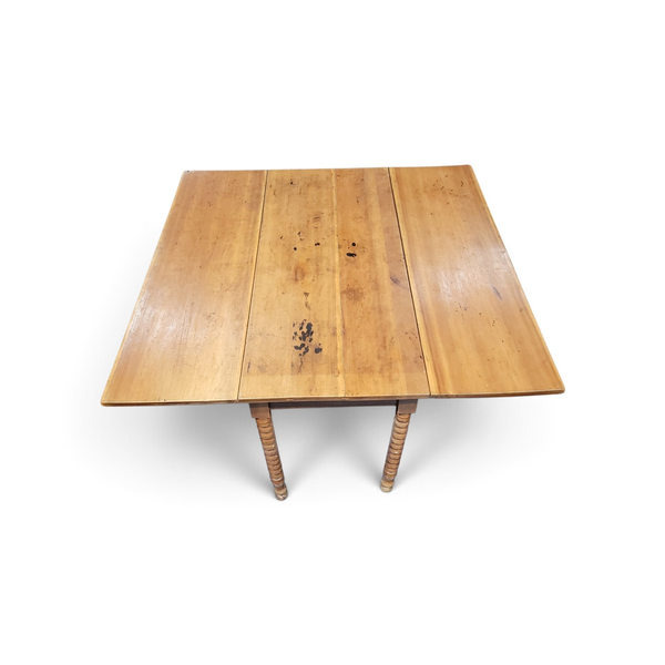 Vintage Solid Wood Drop Leaf Table Turned Spindle Legs - Local Pickup Only