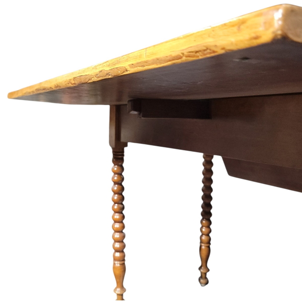 Vintage Solid Wood Drop Leaf Table Turned Spindle Legs - Local Pickup Only