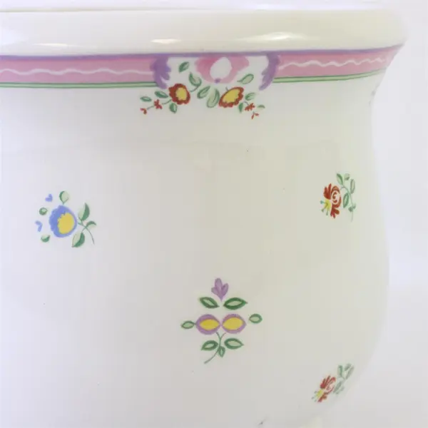 Vintage Laura Ashley Alice Centerpiece Bowl Planter Ivory Floral