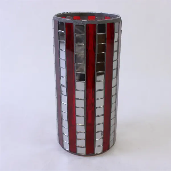 Tripar 14303 Decorative Red Silver Vase Candleholder 8in